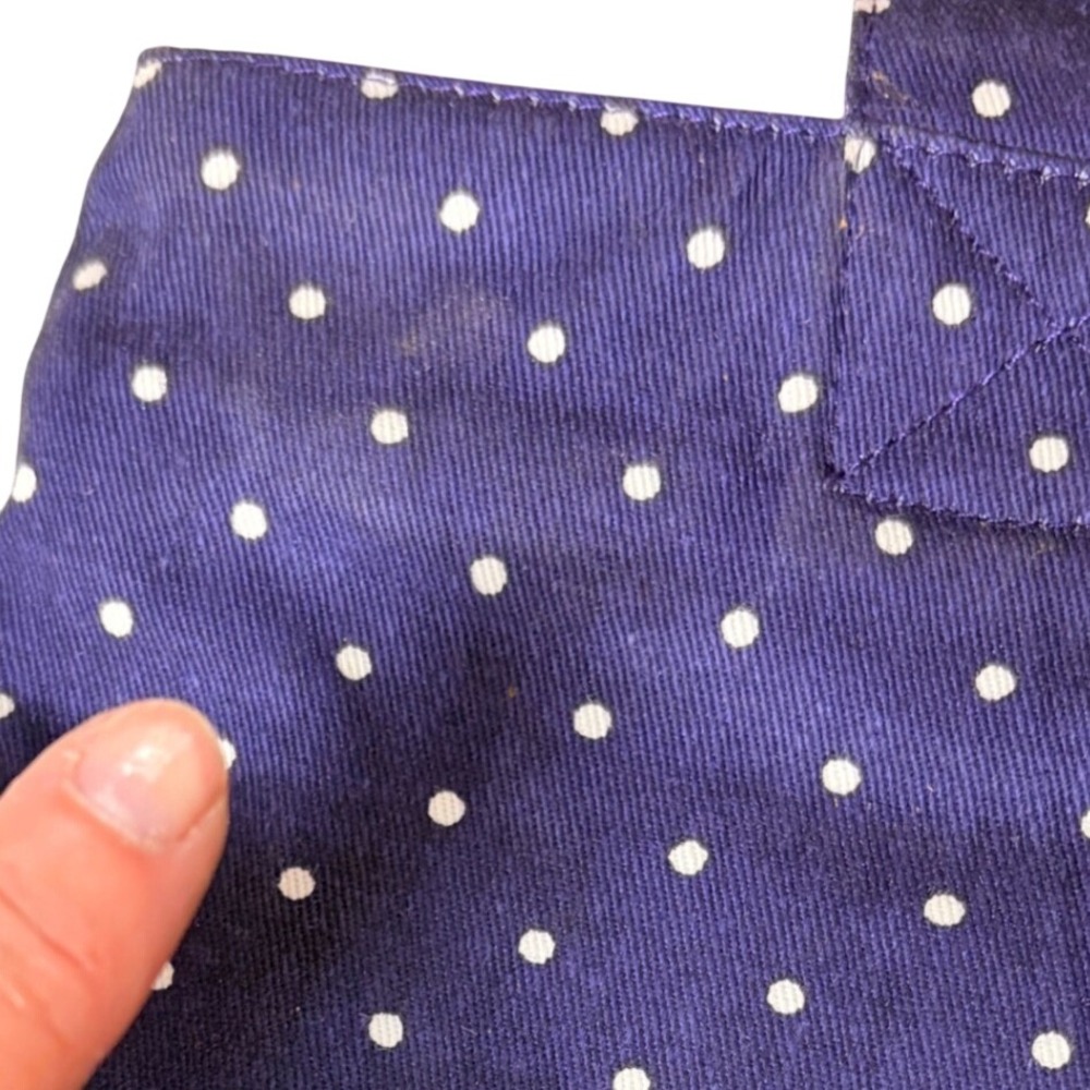 Deadstock Vintage ESPRIT Navy Polka Dot Canvas Zip Tote Bag NWT 90s Y2K Preppy - Picture 9 of 11